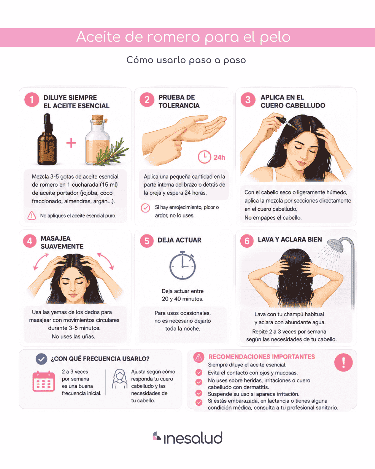 Cómo usar el aceite de romero para el pelo paso a paso