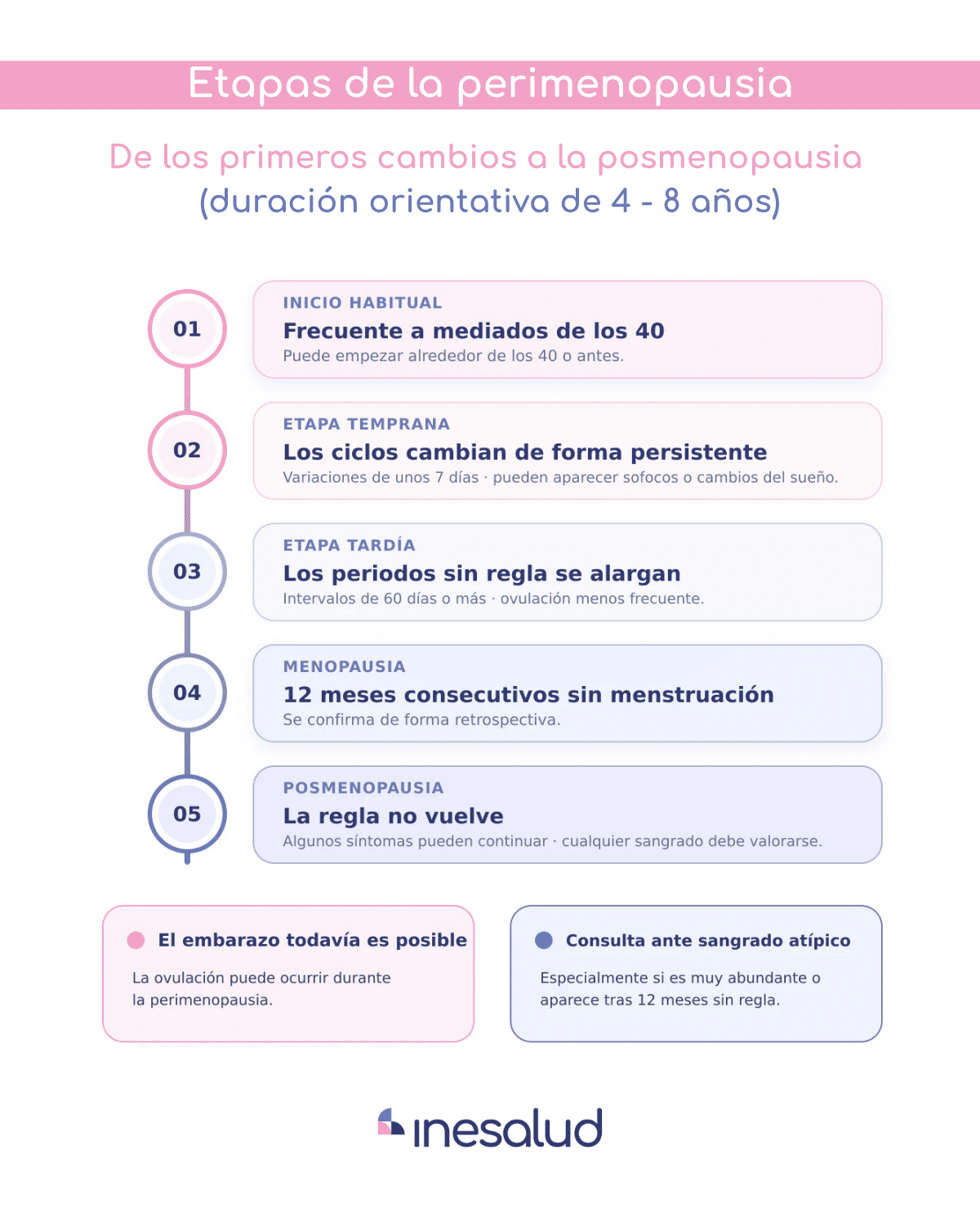 etapas de la perimenopausia